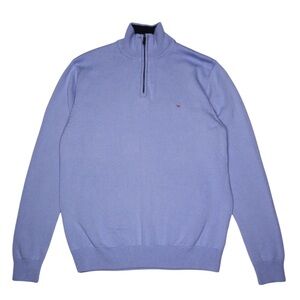 Eden Park Paris 1/4 Zip Sweater Knit Long Sleeve Men Size‎ L Purple Golf Casual